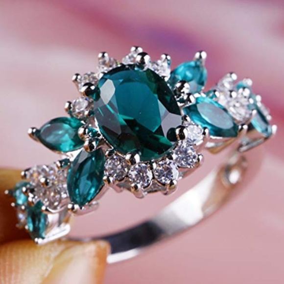 NWT Turquoise Topaz Sterling Silver Statement Ring - Picture 4 of 5